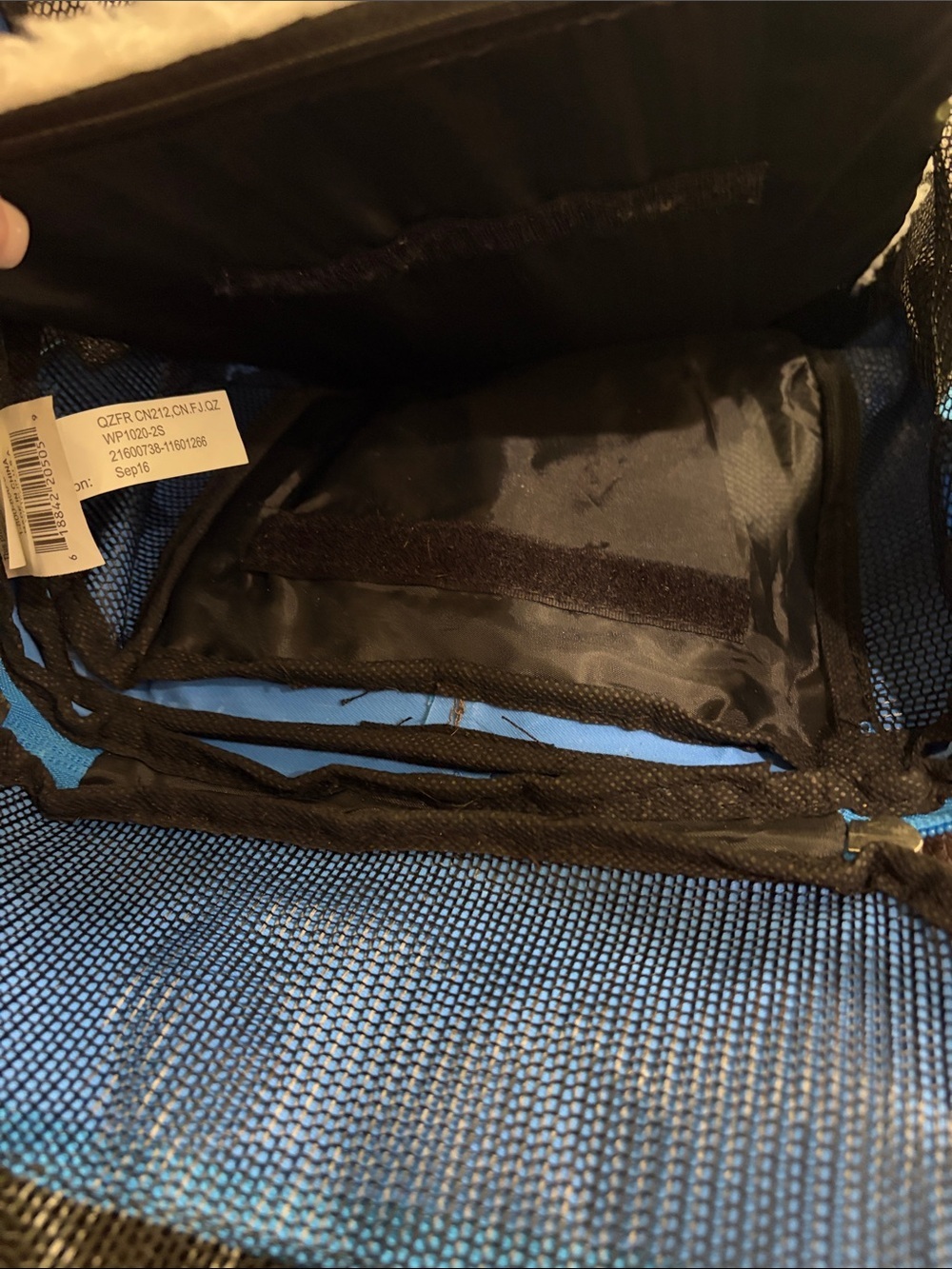 Blue Small Pet Carrier with Gray Straps - Picture 4 of 13